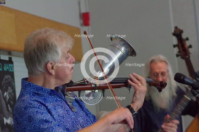 Mike Piggott, Mike Piggott’s Hot Club Trio, The Hawth, Crawley, West Sussex, 20 July 2025. Creator: Brian O'Connor.