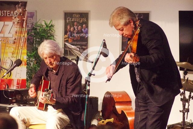 Mike Piggott and Nils Solberg, East Grinstead Jazz Club, Apron Café, Chequer Mead Theatre, 2025. Creator: Brian O'Connor.