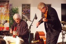 Mike Piggott and Nils Solberg, East Grinstead Jazz Club, Apron Café, Chequer Mead Theatre, 2025. Creator: Brian O'Connor