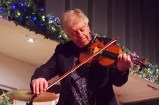 Mike Piggott, East Grinstead Jazz Club, Apron Café, Chequer Mead Theatre, West Sussex, April 2025. Creator: Brian O'Connor