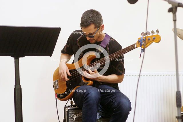 Mikele Montolli, Basil Hodge Quintet, Jazz Africa, Loughton Methodist Church, Essex, Apr 2023. Creator: Brian O'Connor.