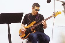 Mikele Montolli, Basil Hodge Quintet, Jazz Africa, Loughton Methodist Church, Essex, Apr 2023. Creator: Brian O'Connor