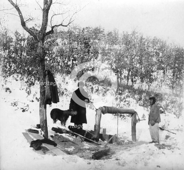 Mikhail Alekseevich Pavlov by the Chute of an Exploratory Mine, 1920-1929. Creator: Unknown.