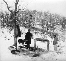 Mikhail Alekseevich Pavlov by the Chute of an Exploratory Mine, 1920-1929. Creator: Unknown