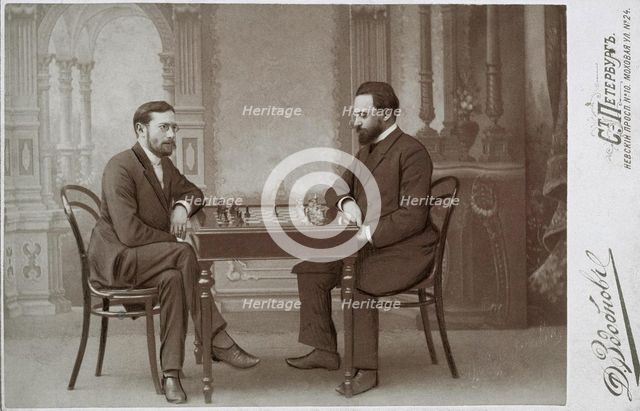 Mikhail Chigorin (1850-1908) and Siegbert Tarrasch (1862-1934) in Petersburg, 1893.