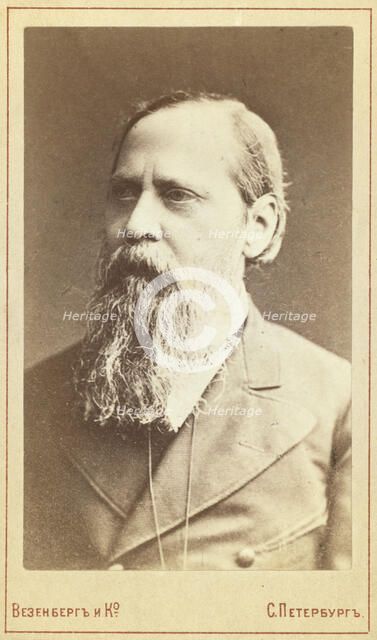 Mikhail Evgrafovich Saltykov-Shchedrin, head-and-shoulders portrait...., between 1880 and 1886. Creator: Unknown.