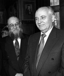 Mikhail Gorbachev (1931- ), President of the Soviet Union (1985-1991), 1993. Creator: Sidney Harris