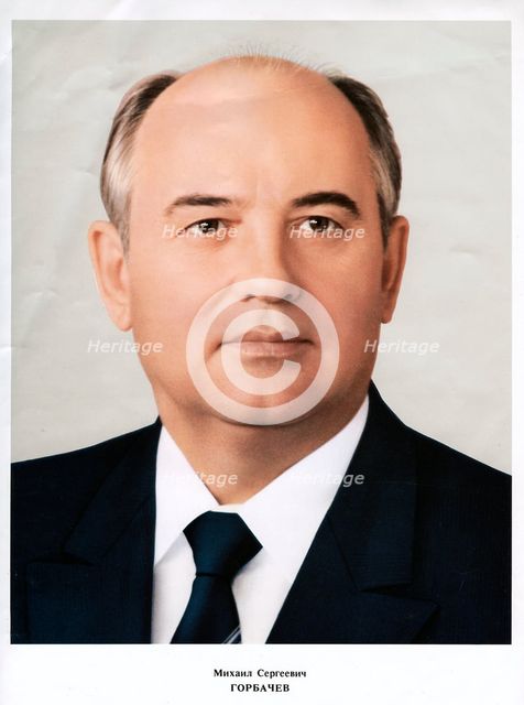 Mikhail Gorbachev, leader of the Soviet Union, 1985. Artist: Unknown