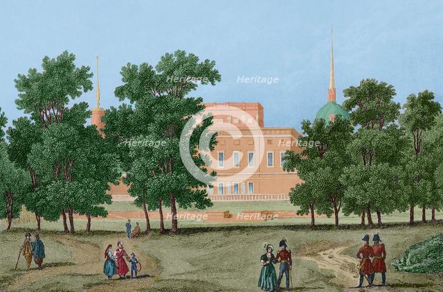Mikhailovsky Castle or the Engineer's Castle (1797-1801), Saint Petersburg, Russia, 1839.  Creator: Augustin François Lemaitre.