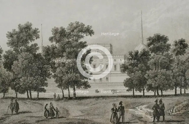 Mikhailovsky Castle, Saint Petersburg, Russia, 1839.  Creator: Augustin François Lemaitre.