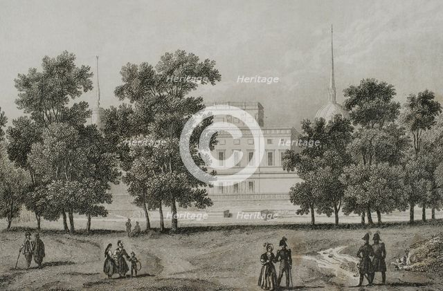 Mikhailovsky Castle, Saint Petersburg, Russia, 1839.  Creator: Augustin François Lemaitre.