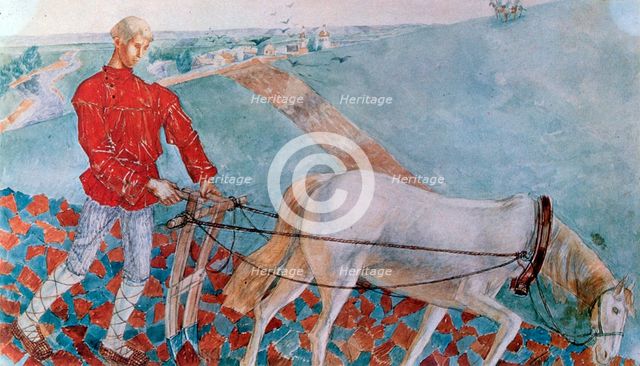'Mikula Selianovich', 1918. Artist: Kuz'ma Petrov-Vodkin
