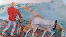 Mikula Selianovich 1918. Artist: Kuz'ma Petrov-Vodkin