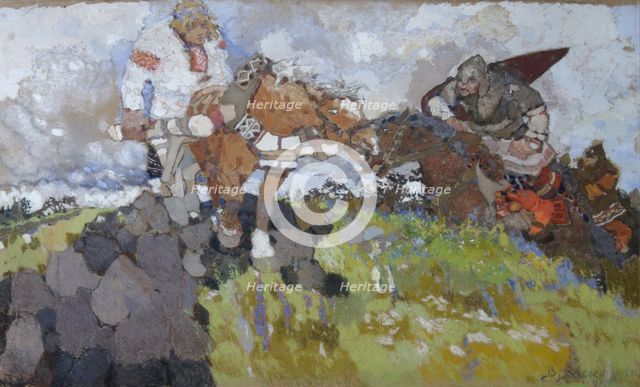 Mikula Selyaninovich, 1917. Artist: Vasnetsov, Viktor Mikhaylovich (1848-1926)