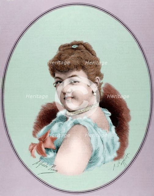 Mila Kupfer-Berger (1852-1905), Austrian soprano, 1886. From "The Spanish and American Illustration" Creator: Arturo Carretero y Sánchez.