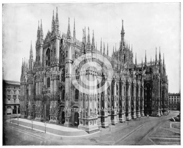 Milan Cathedral, Italy, late 19th century.Artist: John L Stoddard