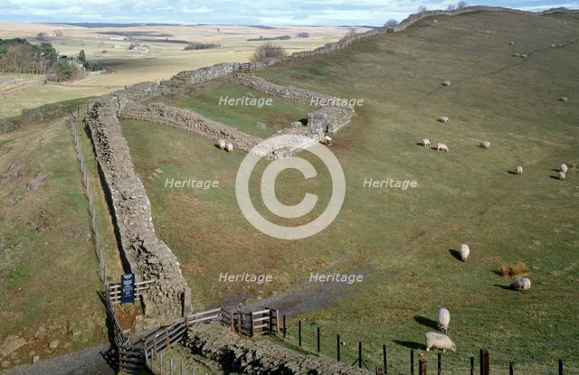 Milecastle 42, Hadrians Wall, Cawfields, Northumberland, c1980-c2017.  Artist: Historic England Staff Photographer.