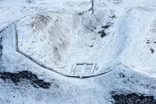 Milecastle 39 on Hadrian's Wall in the snow, Northumberland, 2018. Creator: Emma Trevarthen