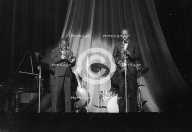 Miles Davis and Sonny Stitt (unknown gig), c1960's. Creator: Brian Foskett.