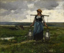 Milkmaid, End of 19th cen.. Creator: Dupré, Julien (1851-1910)