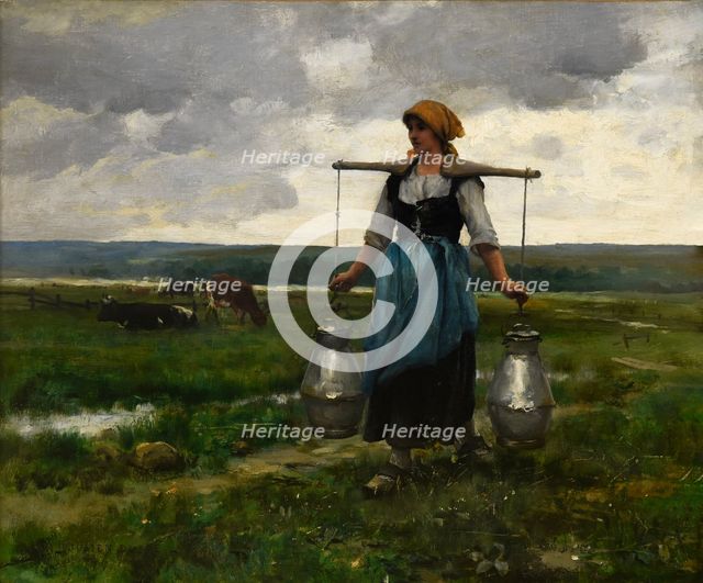 Milkmaid, End of 19th cen.. Creator: Dupré, Julien (1851-1910).