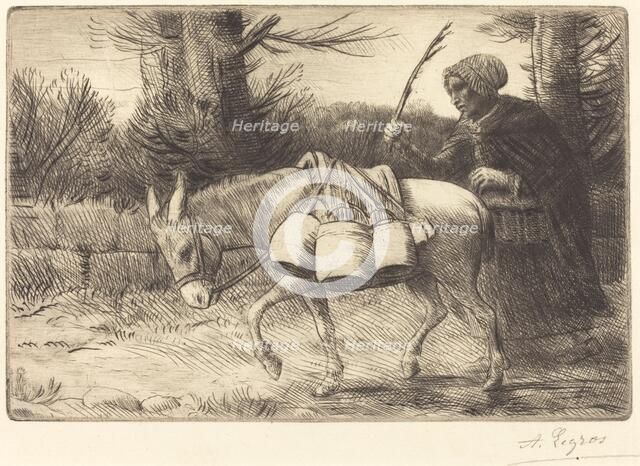 Milkmaid of Boulogne, 3rd plate (Laitiere a Boulogne). Creator: Alphonse Legros.