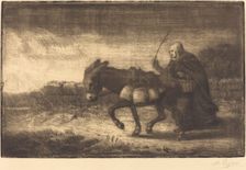Milkmaid of Boulogne, 1st plate (Laitiere a Boulogne). Creator: Alphonse Legros