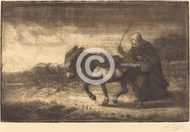 Milkmaid of Boulogne, 1st plate (Laitiere a Boulogne). Creator: Alphonse Legros.