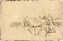 Milkmaid of Boulogne, 1st plate (Laitiere a Boulogne). Creator: Alphonse Legros