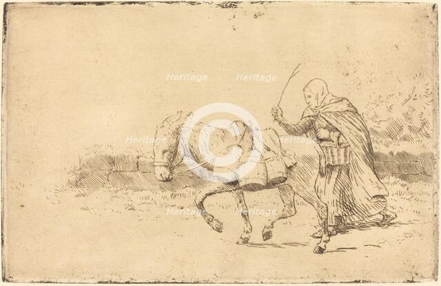 Milkmaid of Boulogne, 1st plate (Laitiere a Boulogne). Creator: Alphonse Legros.