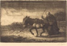 Milkmaid of Boulogne, 1st plate (Laitiere a Boulogne). Creator: Alphonse Legros