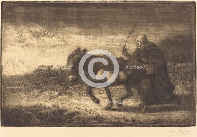 Milkmaid of Boulogne, 1st plate (Laitiere a Boulogne). Creator: Alphonse Legros.