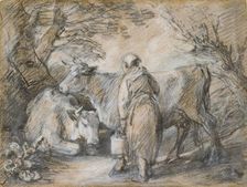 Milkmaid with two cows, mid 18th century. Artist: Thomas Gainsborough