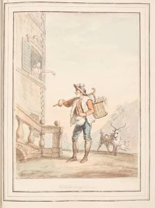Milkman of Rome, leaf from A Collection of Dresses by David Allan Mostly from Nature 1776. Creator: David Allan
