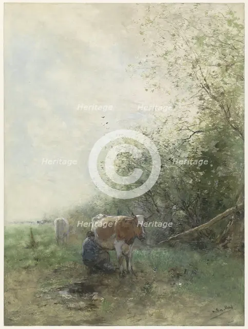 Milking time, 1844-1910. Creator: Willem Maris.