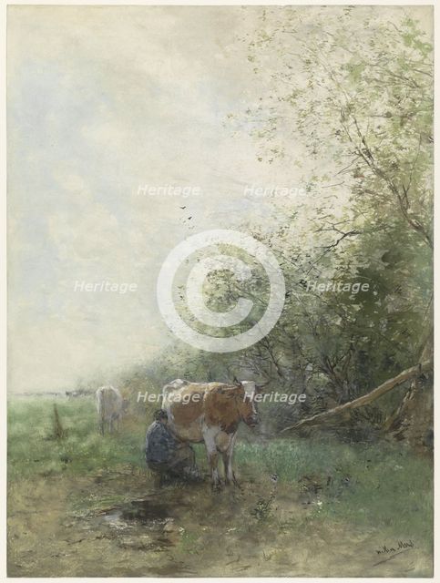 Milking time, 1844-1910. Creator: Willem Maris.
