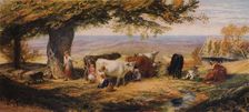 Milking in the Field c1847. Artist: Samuel Palmer