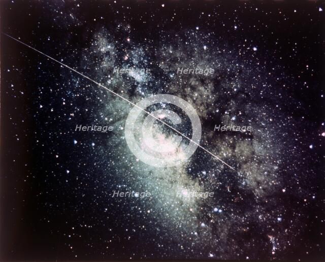 Milky Way in the Sagittarius region with meteor streak. Creator: NASA.