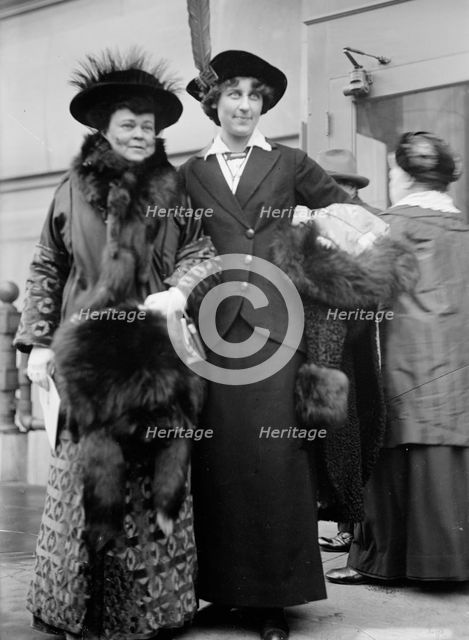 Milholland, Inez, Suffragette - Center, with Mrs. O.H.P. Belmont, 1913. Creator: Harris & Ewing.