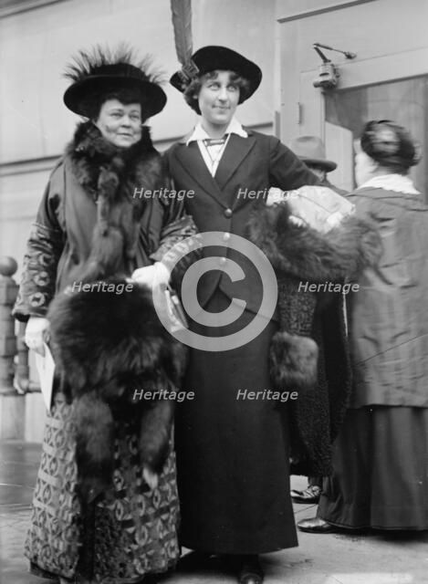 Milholland, Inez, Suffragette - Center, with Mrs. O.H.P. Belmont, 1913. Creator: Harris & Ewing.