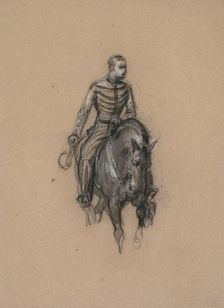 Militaire a cheval (Soldier on Horseback), c. 1860. Creator: Isidore Pils (French, 1813/15-1875)