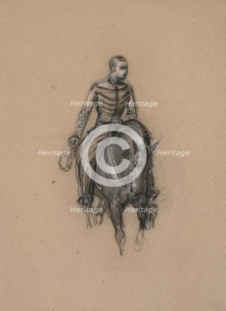 Militaire a cheval (Soldier on Horseback), c. 1860. Creator: Isidore Pils (French, 1813/15-1875).