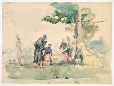 Militaires sous un arbre (Soldiers under a Tree). Creator: Isidore Pils (French, 1813/15-1875)