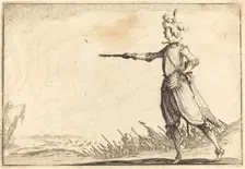 Military Commander on Foot, c. 1617. Creator: Jacques Callot