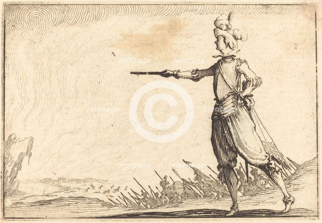 Military Commander on Foot, c. 1617. Creator: Jacques Callot.