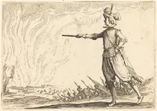 Military Commander on Foot, c. 1622. Creator: Jacques Callot
