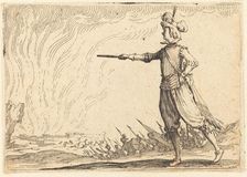 Military Commander on Foot, c. 1622. Creator: Jacques Callot
