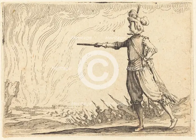 Military Commander on Foot, c. 1622. Creator: Jacques Callot.