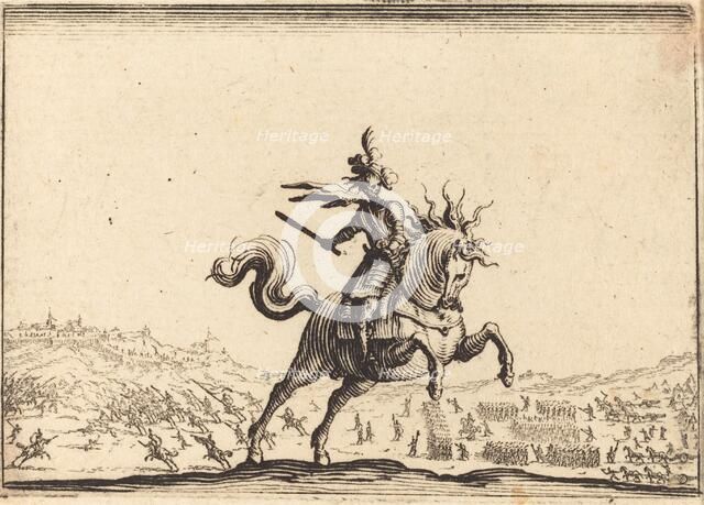 Military Commander on Horseback, c. 1617. Creator: Jacques Callot.