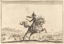Military Commander on Horseback, c. 1622. Creator: Jacques Callot
